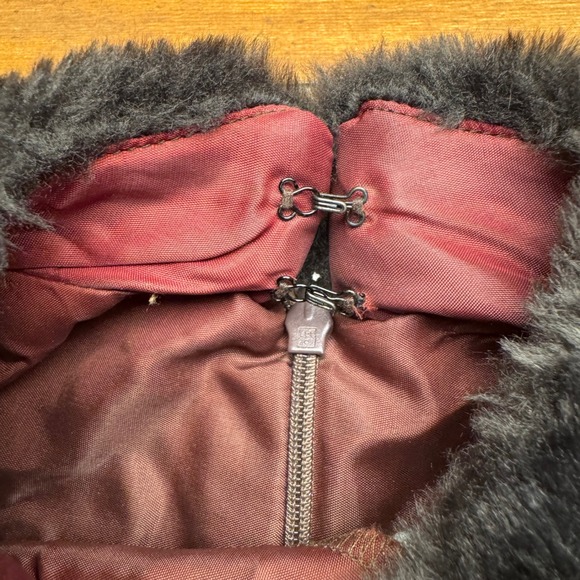 CITI DRESS Velvet Faux Fur Collar Mini Dress Women Size 8 Dark Brown VTG VINTAGE - Picture 4 of 7